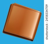 brown leather wallet vector illustration