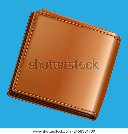 brown leather wallet vector illustration