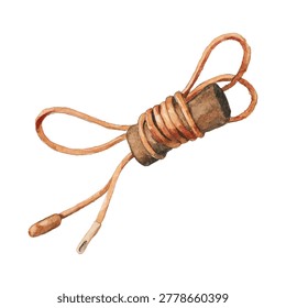 Brown leather wrapped cord plug