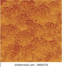 Brown leaves, autumn background. Vector illustration texture.