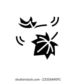 Brown Leaves Filled Icon Vector Illustration
