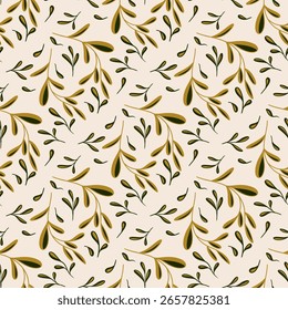 Brown Leaves Nature Seamless Pattern Background Design