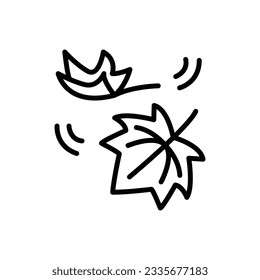 Brown Leaves Outline Icon Vector Illustration