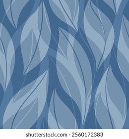 Brown leaves seamless vector pattern. Coffee color wavy leafs print