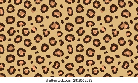 Brown Leopard Print Seamless Pattern Background for Fabric Design