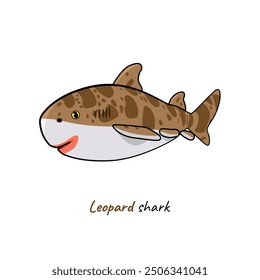 Brown leopard shark on white background