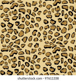 Brown leopard texture background. Vector illustration