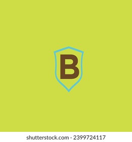 brown letter B inside blue circle