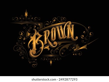 BROWN lettering custom style design