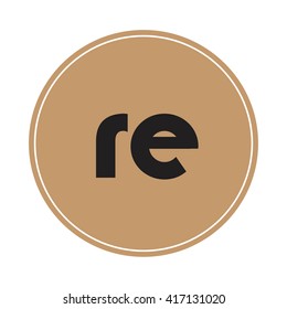 re brown letters ,abstract background logo, design identity in circle, alphabet letter