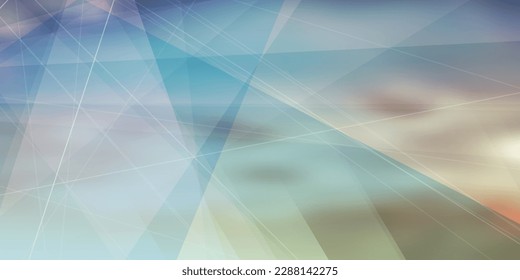 Brown and Light Blue Modern Style Triangle Shaped Translucent Overlaying Planes,Geometric Shapes Pattern, Broken Glass Effect, Abstract Futuristic Wide Scale Vector Background, Texture Design Template