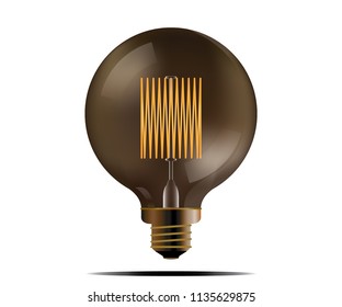 Brown Light bulb on white background. vector illustration/eps10