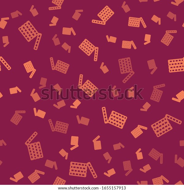 赤い背景に茶色のラインカジノチップアイコンシームレスなパターン カジノギャンブル ベクターイラスト のベクター画像素材 ロイヤリティフリー