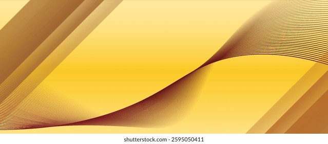 brown line and gold  background with 3D modern wave curve abstract presentation background. Luxury paper cut background. 3d vector illustration for decoration, banner, flyer, business card design,