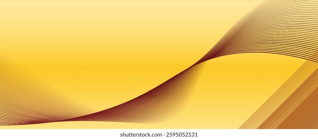 brown line and gold  background with 3D modern wave curve abstract presentation background. Luxury paper cut background. 3d vector illustration for decoration, banner, flyer, 