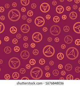 Brown line Infographic of city map navigation icon isolated seamless pattern on red background. Interface concept design. Geolocation concept.  Vector Illustration