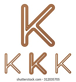 Brown line k logo design set