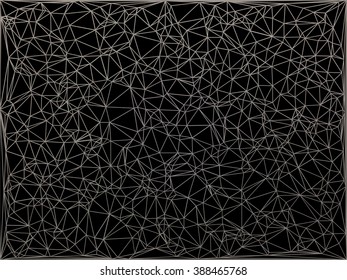 Brown line low poly pattern on black background