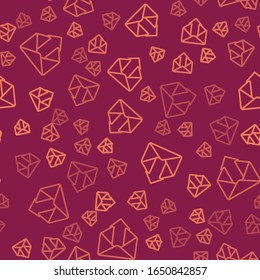 Braune Linie Abgehende E-Mail-Symbol einzeln auf rotem Hintergrund. Umschlagsymbol. Abgehende Meldungszeichen. Navigationstaste für E-Mail. Vektorillustration-Illustration