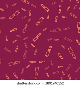 Brown line Rasp metal file icon isolated seamless pattern on red background. Rasp for working with wood and metal. Tool for workbench, workshop.  Vector Illustration