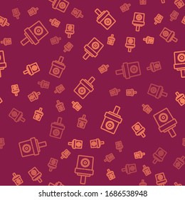 Braune Linie Spray Düsenkappe Symbol einzeln auf rotem Hintergrund. Vektorillustration-Illustration
