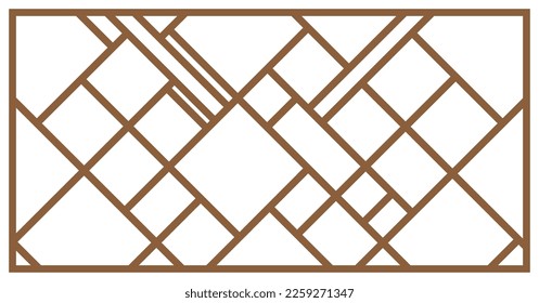 Textura de línea marrón. Patrón abstracto vectorial Hipster. Elemento geométrico multidimensionado de forma cuadrada aislado sobre fondo blanco con rhombus y nodos. patrones vectoriales gráficos mínimos de mosaico de diamantes