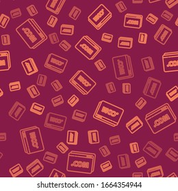 Brown line Website template icon isolated seamless pattern on red background. Internet communication protocol.  Vector Illustration