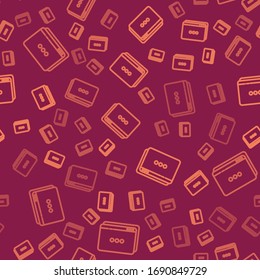 Braune Linie Website Vorlage Symbol einzeln nahtlos Muster auf rotem Hintergrund. Internet-Kommunikationsprotokoll. Vektorillustration-Illustration