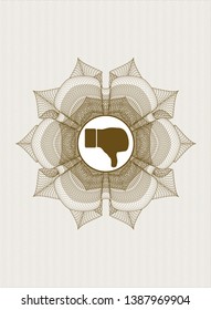 Brown linear rosette with dislike icon inside