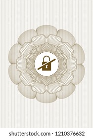 Brown linear rosette with inaccessible icon inside