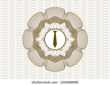 Brown linear rosette with necktie icon inside
