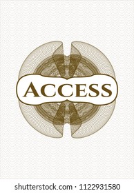 Brown linear rosette with text Access inside