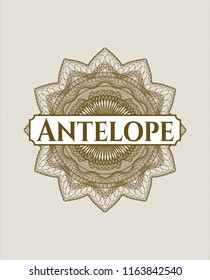 Brown linear rosette with text Antelope inside