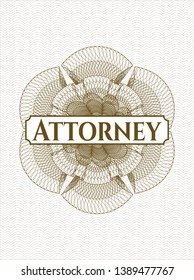 Brown linear rosette with text Attorney inside