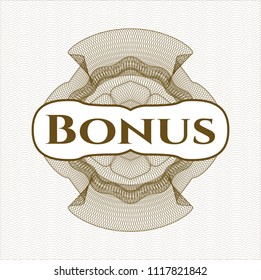 Brown linear rosette with text Bonus inside