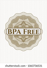 Brown linear rosette with text BPA Free inside