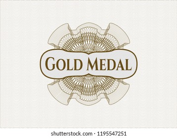 Brown linear rosette with text Gold Medal inside