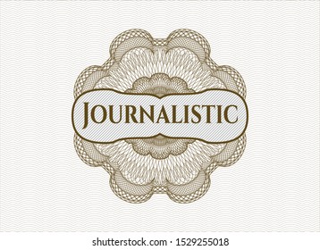 Brown linear rosette with text Journalistic inside