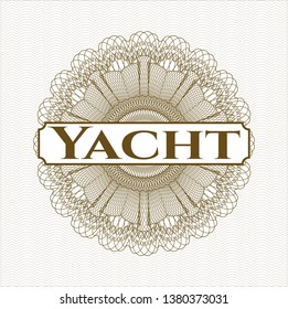 Brown linear rosette with text Yacht inside