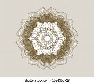 Brown linear rosette. Vector Illustration. Detailed.
