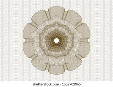 Brown linear rosette. Vector Illustration. Detailed.