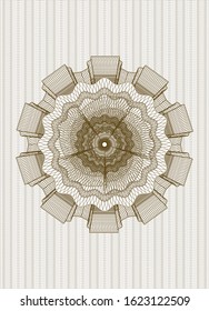 Brown linear rosette. Vector Illustration. Detailed.