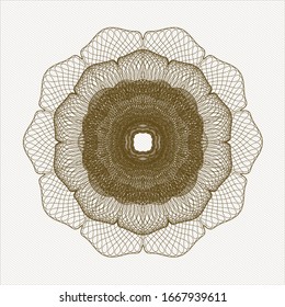 Brown linear rosette. Vector Illustration. Detailed.