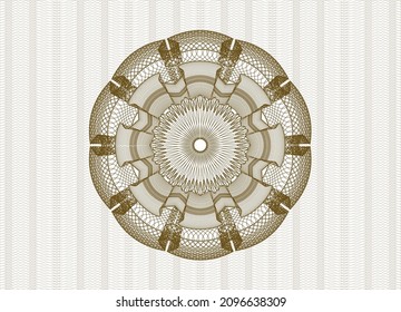 Brown linear rosette. Vector Illustration. Detailed. 