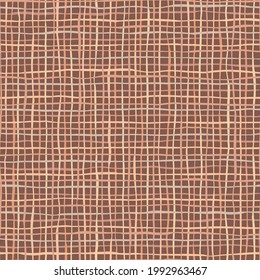 Brown linen or jute texture. Seamless pattern of textile. Repeating linen texture in dark colors. Nice for fabric, wrapping, scrapbooking or wallpaper.