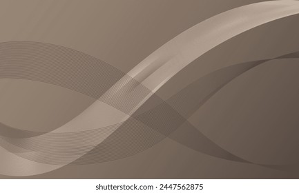 brown lines wave curves with smooth gradient abstract background