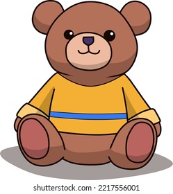 vector de oso de peluche marrón