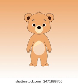 brown little teddy bear vector illustration funny cartoon