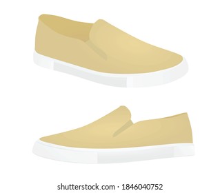 Brown loafer shoes. vector illustration
