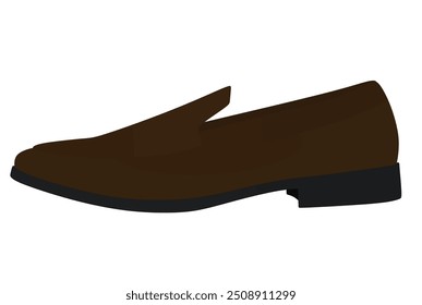 Zapatos mocasín marrones. Ilustración vectorial